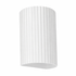 White cylindrical lampshade with ribbed texture on a white background