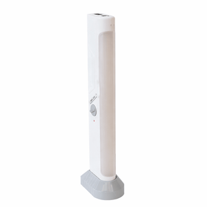White ACDC 66 LED emergency lantern with grey base, side switch and diffused light panel