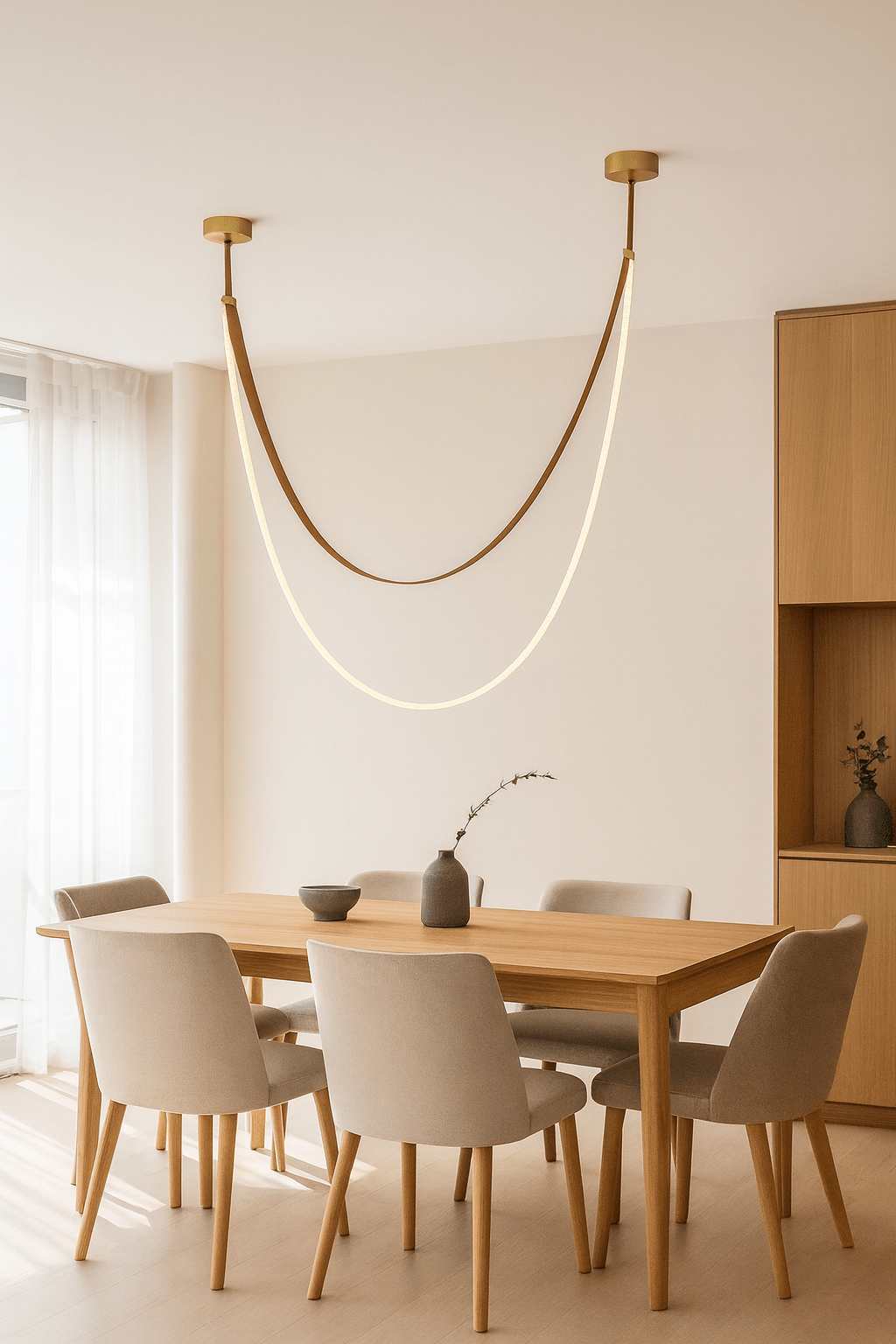 Leather Loop LED Pendant Light 2M