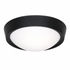Black ceiling light fixture with white interior on a white background