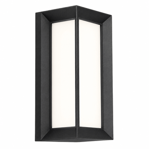 Coastal framed black LED outdoor wall light with opal diffuser, showcasing a modern design.