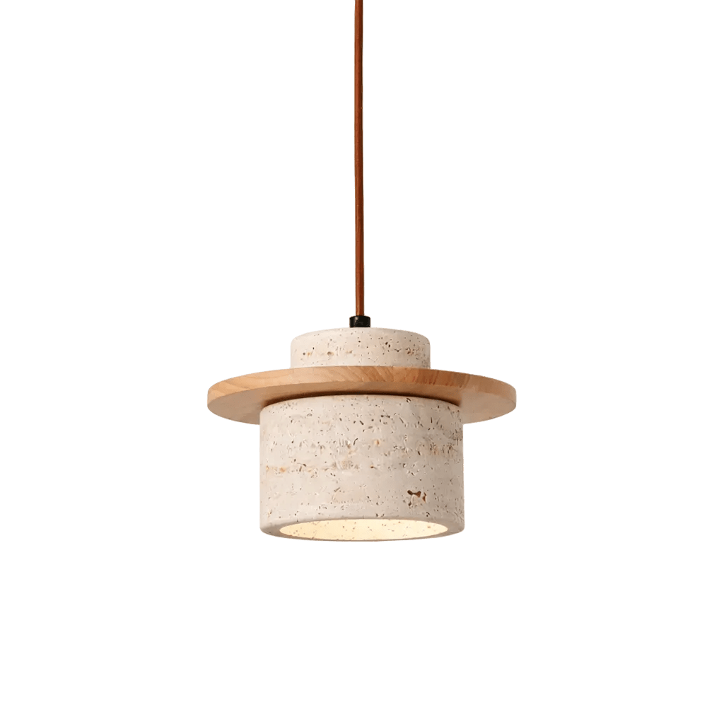 Seattle Oak & Travertine Marble Pendant Light