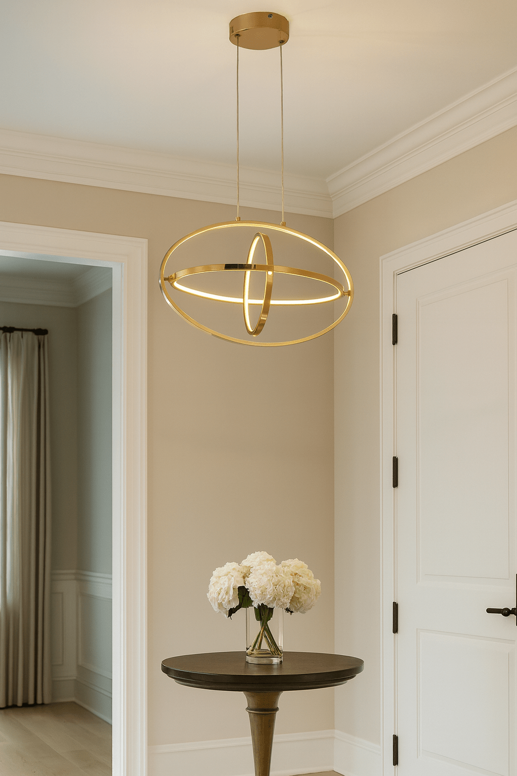 French Gold Aluminium LED Pendant