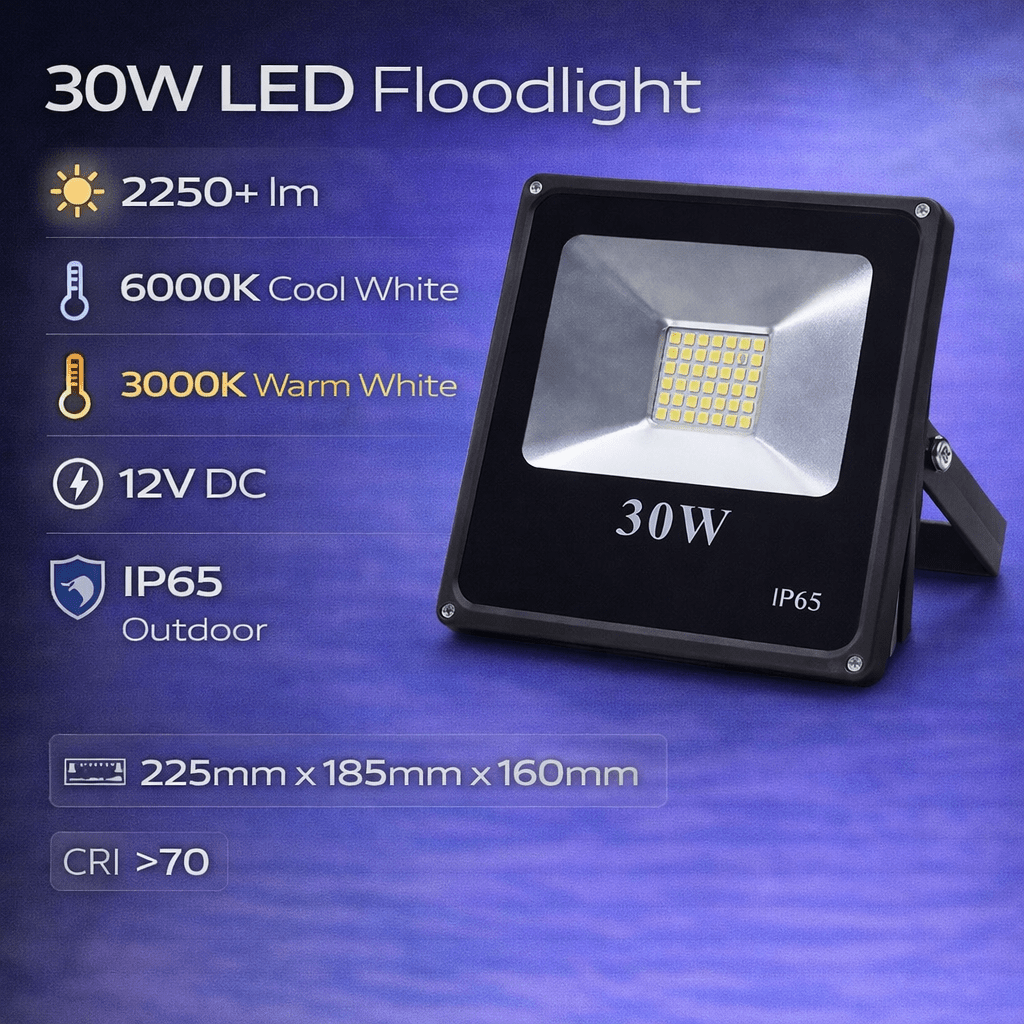 LED Flood Light - 30W 12Vdc