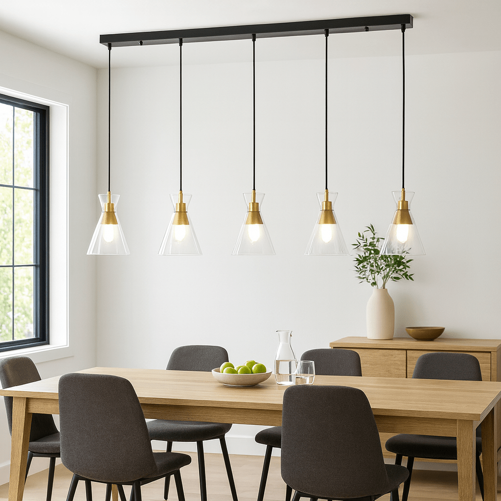 Black & Gold Cleopatra 5 Light Landscape Pendant Light