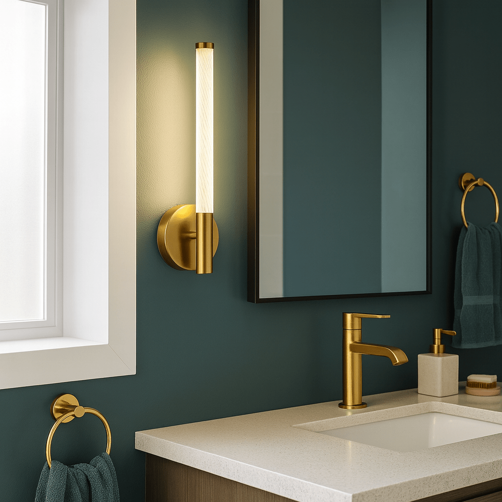 Gold & Acrylic LED Wall Light - 12W Cool White