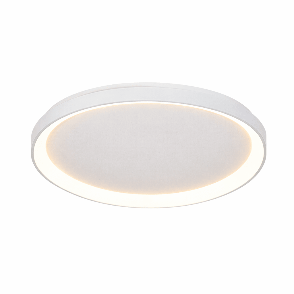Ceiling light fixture with white finish on a white background