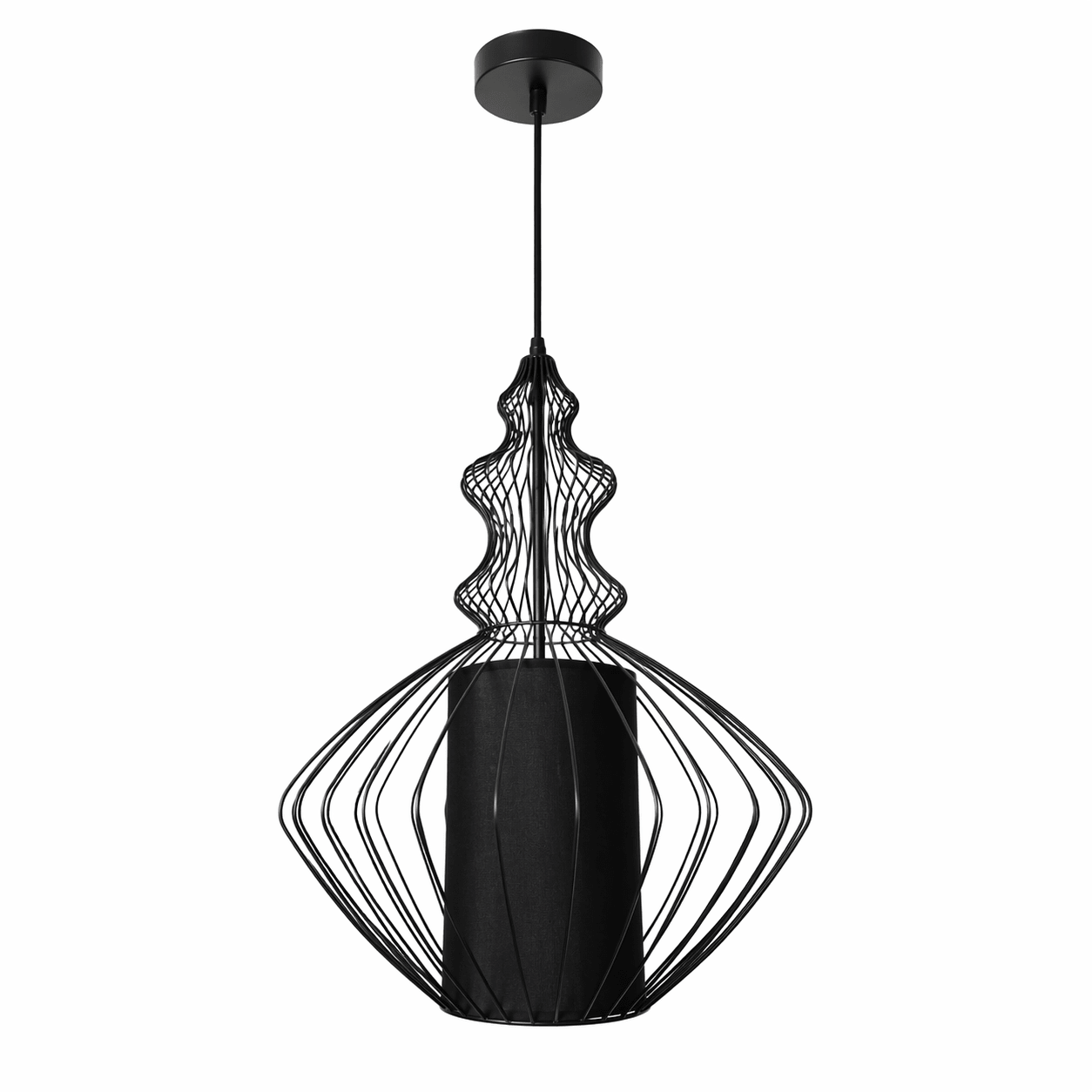 Tokyo 2 Black Wire Frame Pendant
