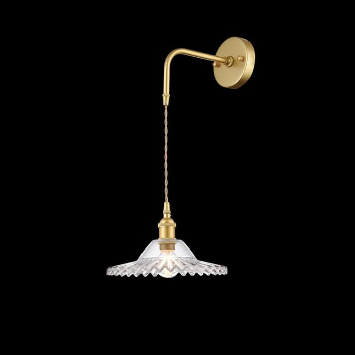 Vintage Glass Gold Wall Light