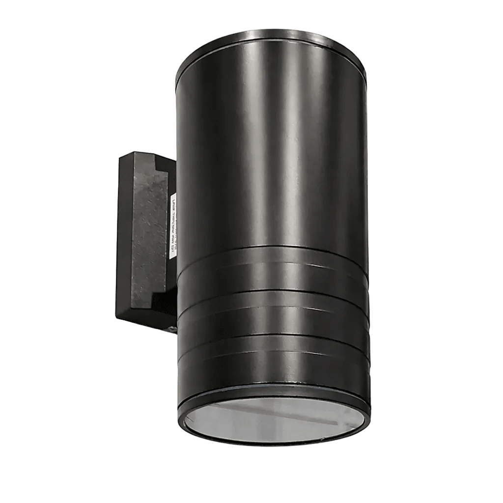Round Coastal Garden Wall Light - Black (Up or Down)
