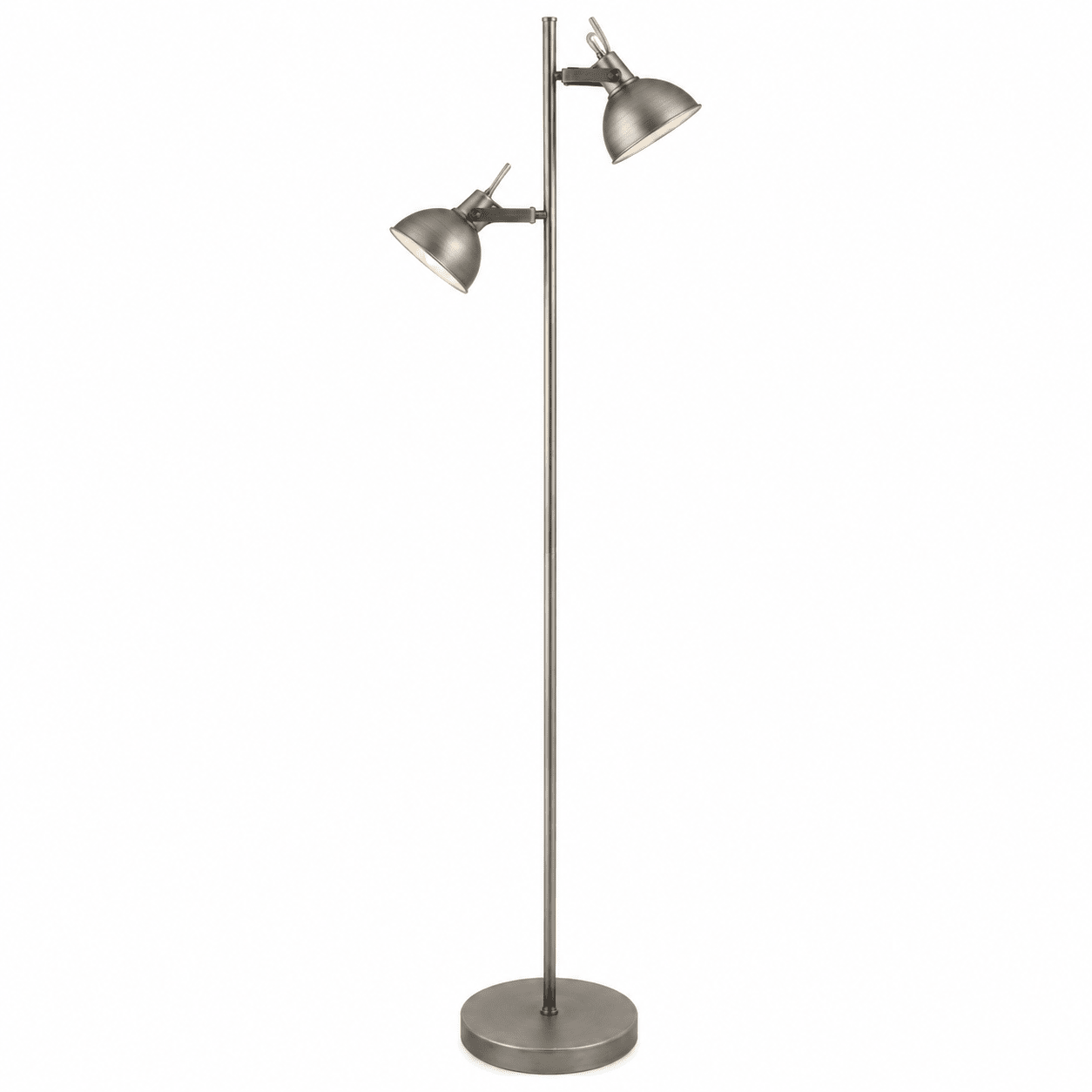 Matt Antique Silver Floor Lamp 2-Light