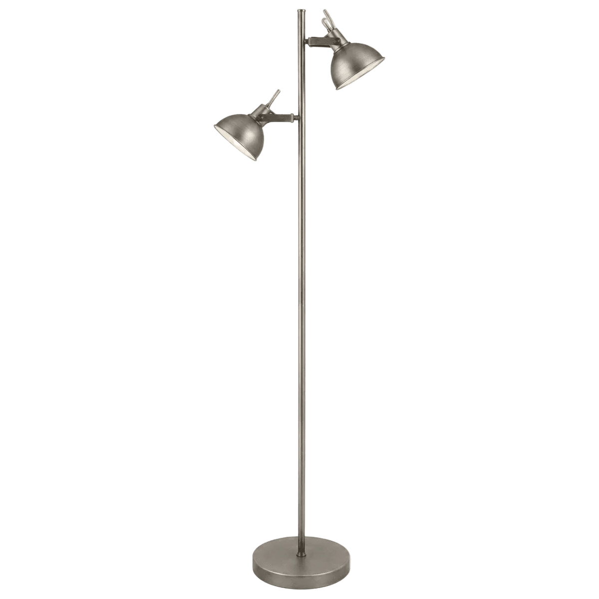 Matt Antique Silver Floor Lamp 2-Light