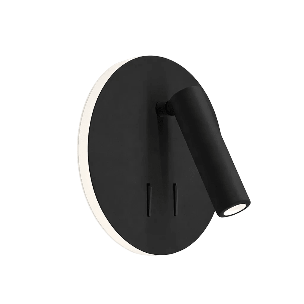 Spin Round Matt Black LED Indoor Wall Light