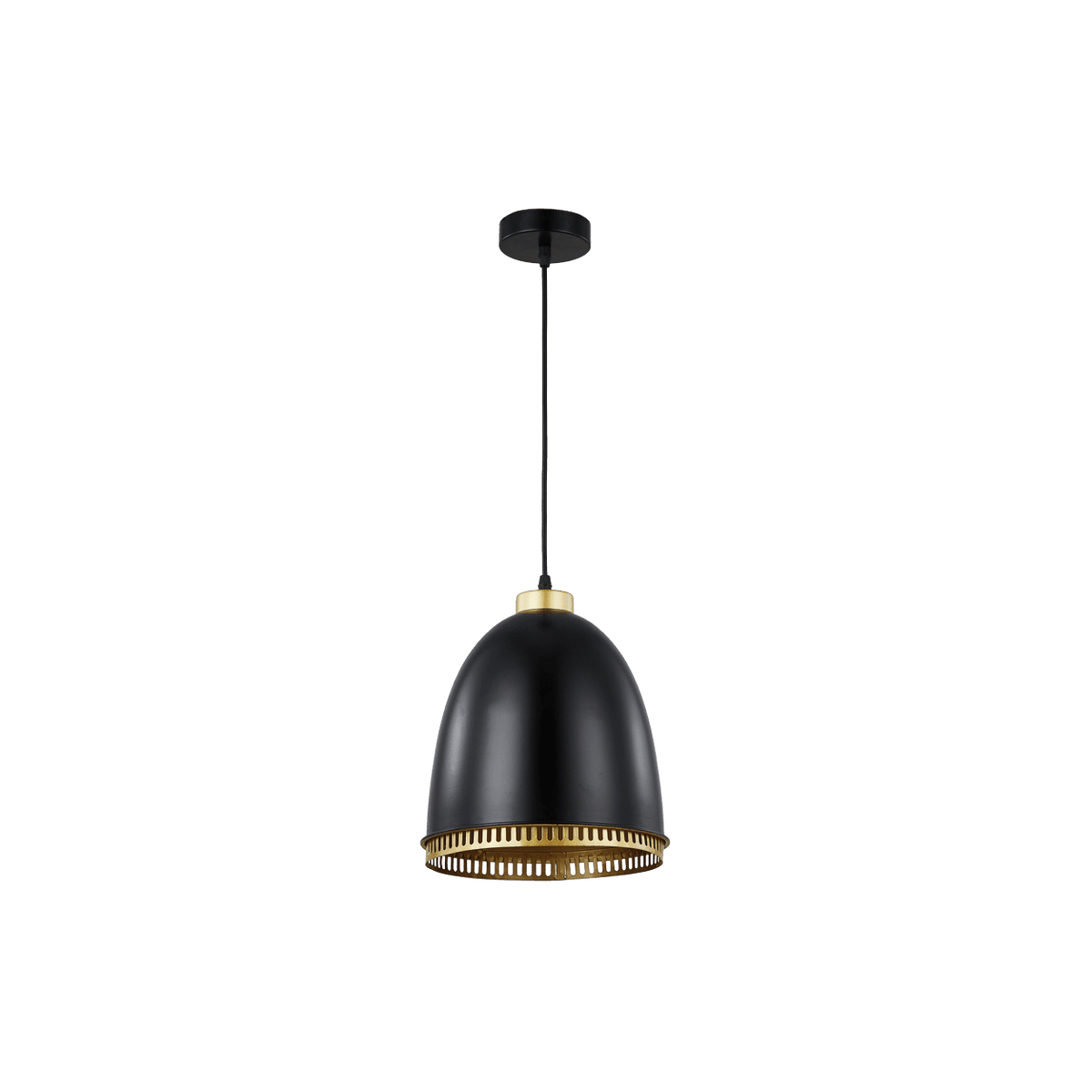 Black Iron Pendant with Black Cord PEN235 — transparent background, 1254 × 1254