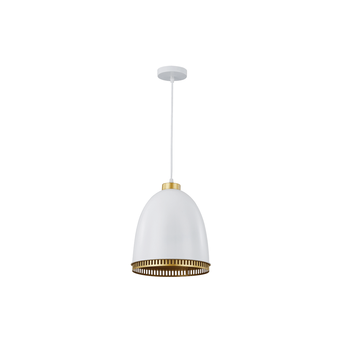 White Iron Pendant with White Cord PEN236 — transparent background, 1254 × 1254