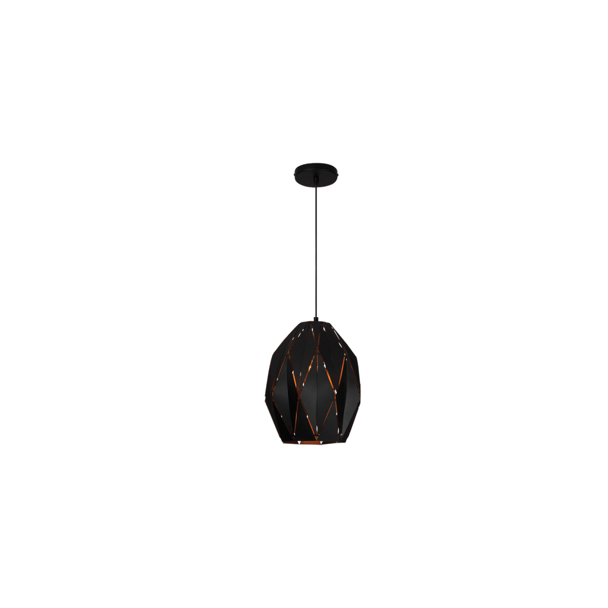 Black Metal Pendant Light PEN592 — transparent background, 1254 × 1254