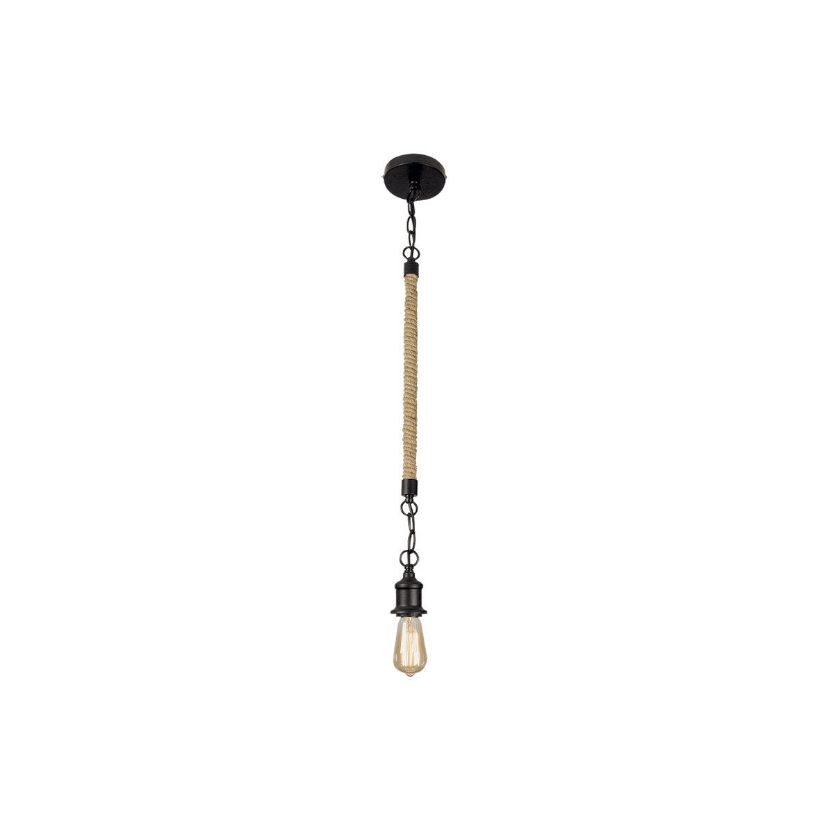 Metal Pendant with Rope & Adjustable Chain — transparent background, 1254 × 1254