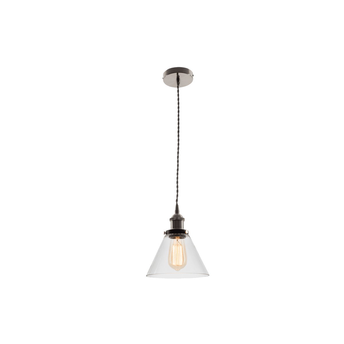 Metal Pendant Light with Clear Glass PEN576 — transparent background, 1254 × 1254