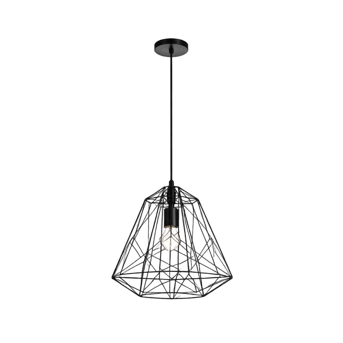 Black Metal Pendant PEN525 — transparent background, 1254 × 1254