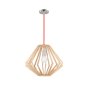 Polished Chrome Pendant with Wood PEN444 — transparent background, 1254 × 1254