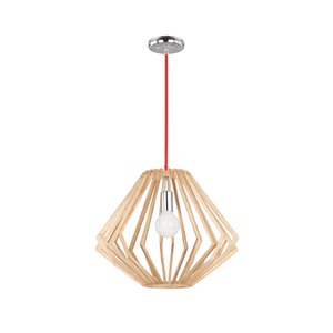 Polished Chrome Pendant with Wood PEN444 — white background, 1254 × 1254