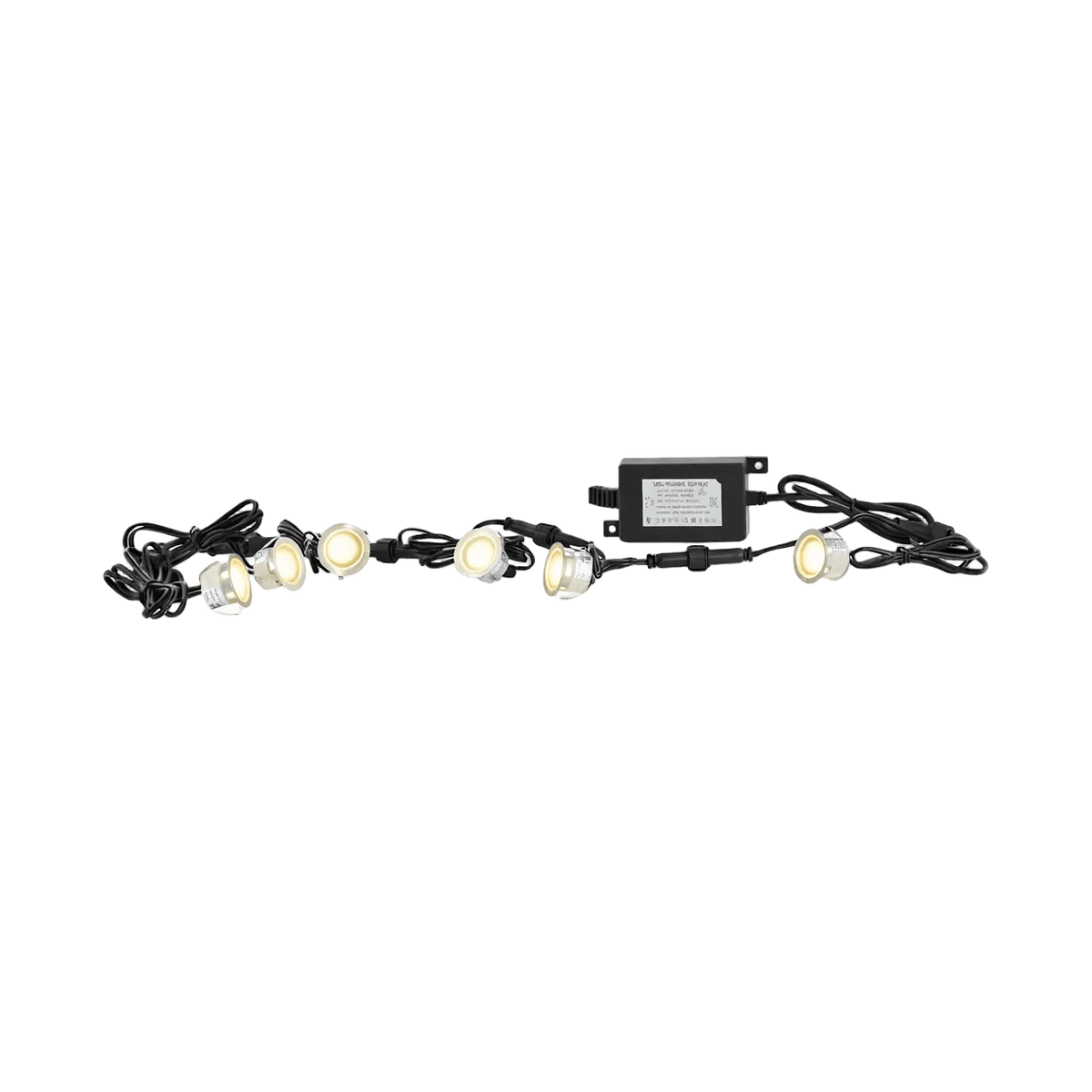 LED Deck Light - Round 6 Light Kit Warm White — transparent background, 1254 × 1254