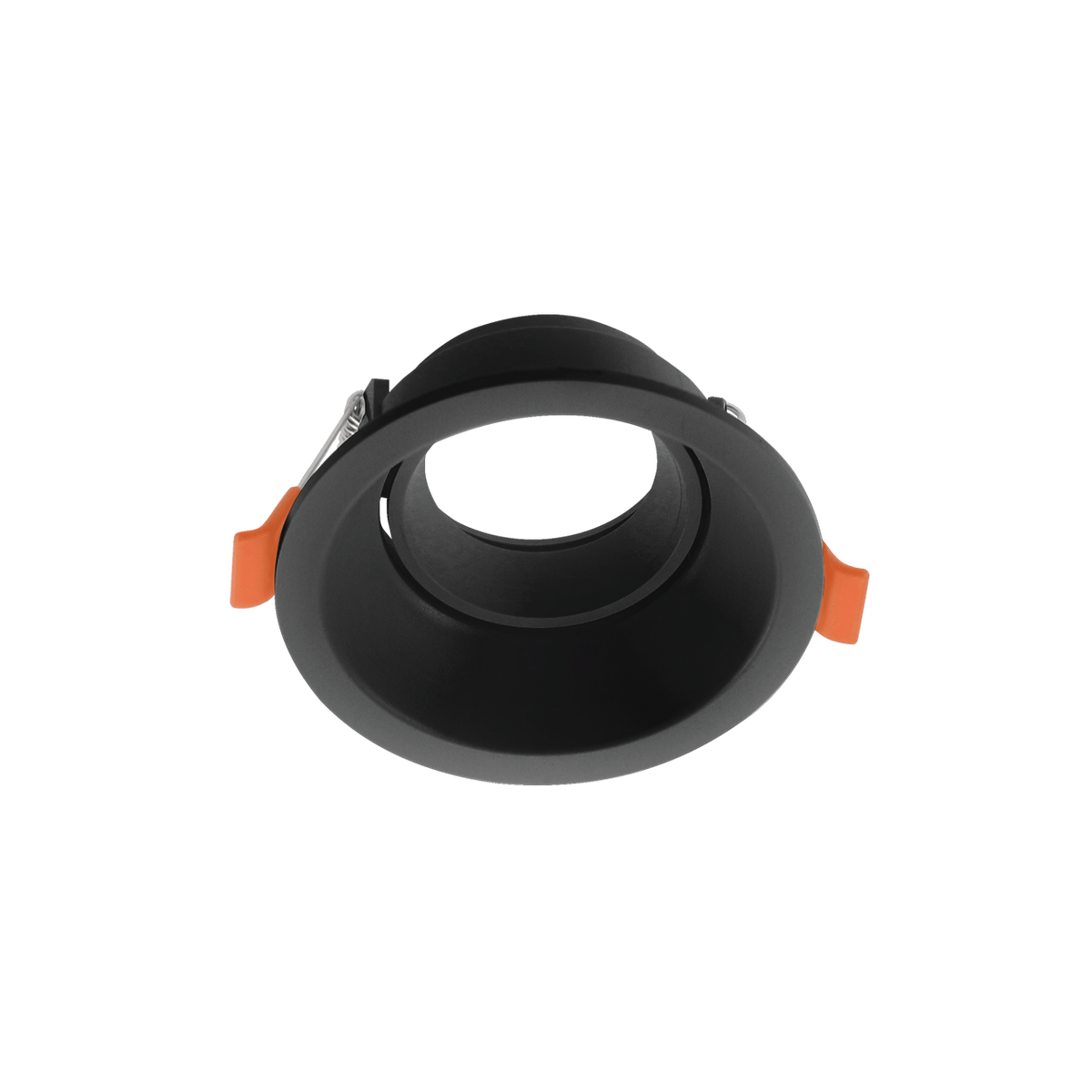 Black Downlight Holder - Low Glare Round Tilt PC — transparent background, 1254 × 1254