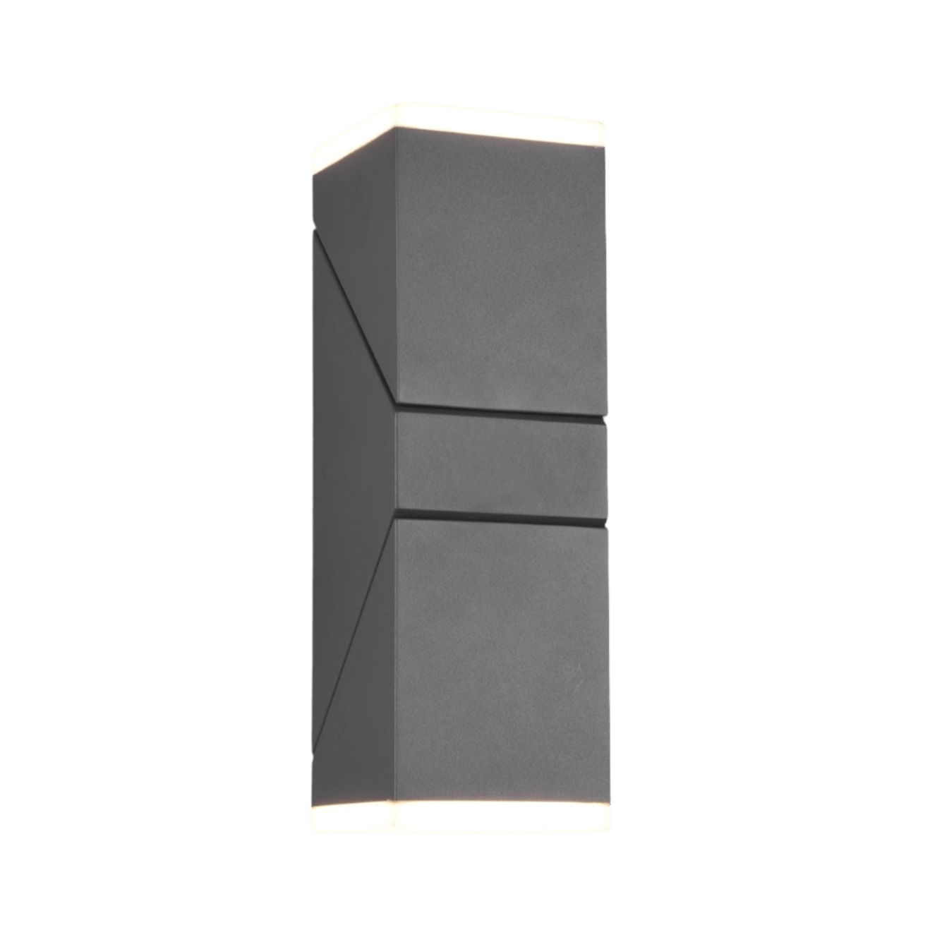 Modern wall-mounted light fixture on a gray wall