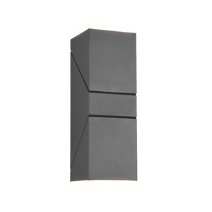 Modern wall-mounted light fixture on a gray wall