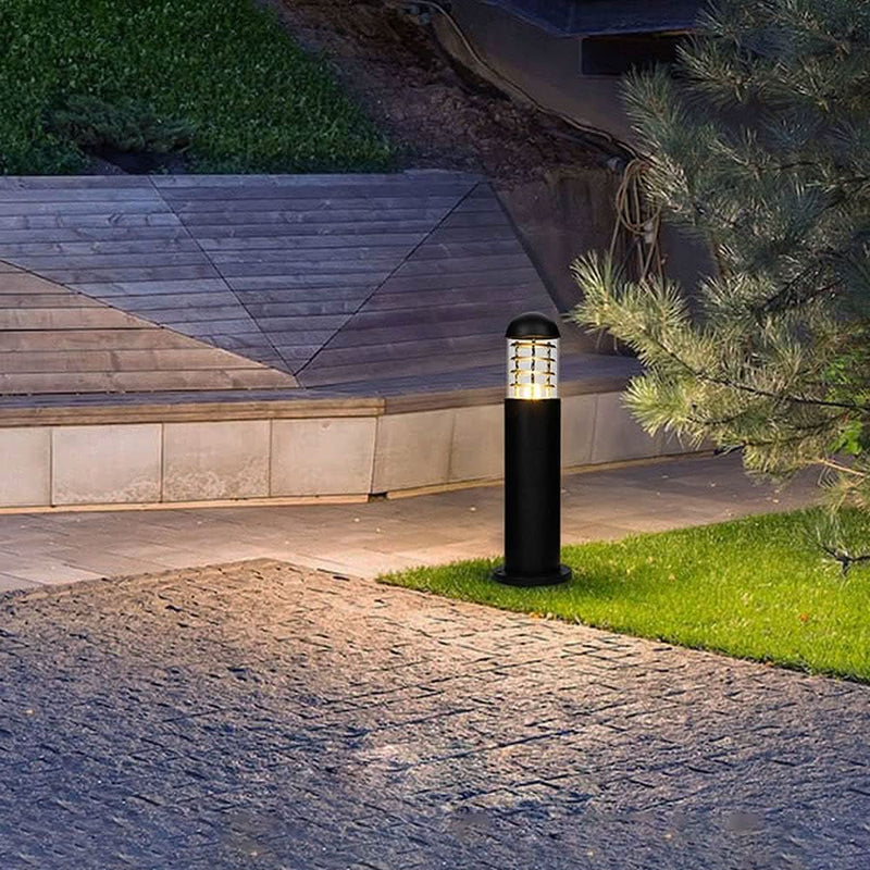 Solar outdoor lighting used along a pathway during loadshedding