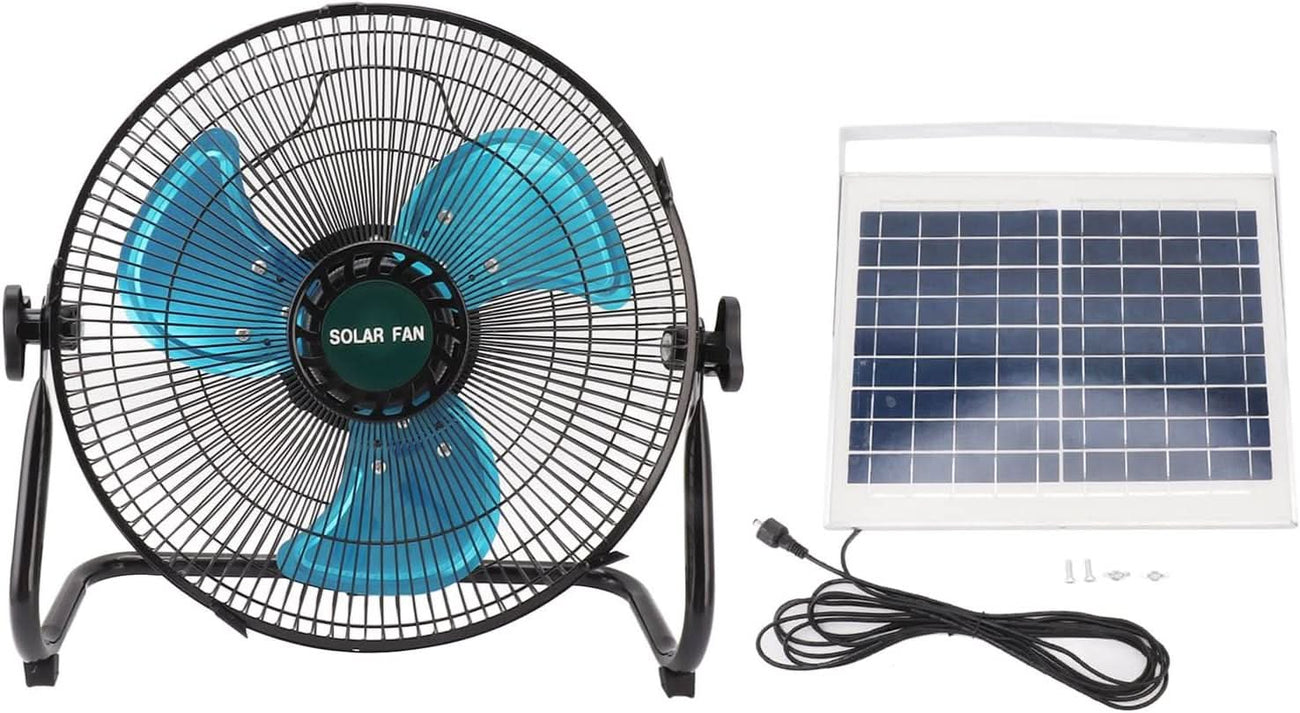 Rechargeable portable folding fan with solar charging support