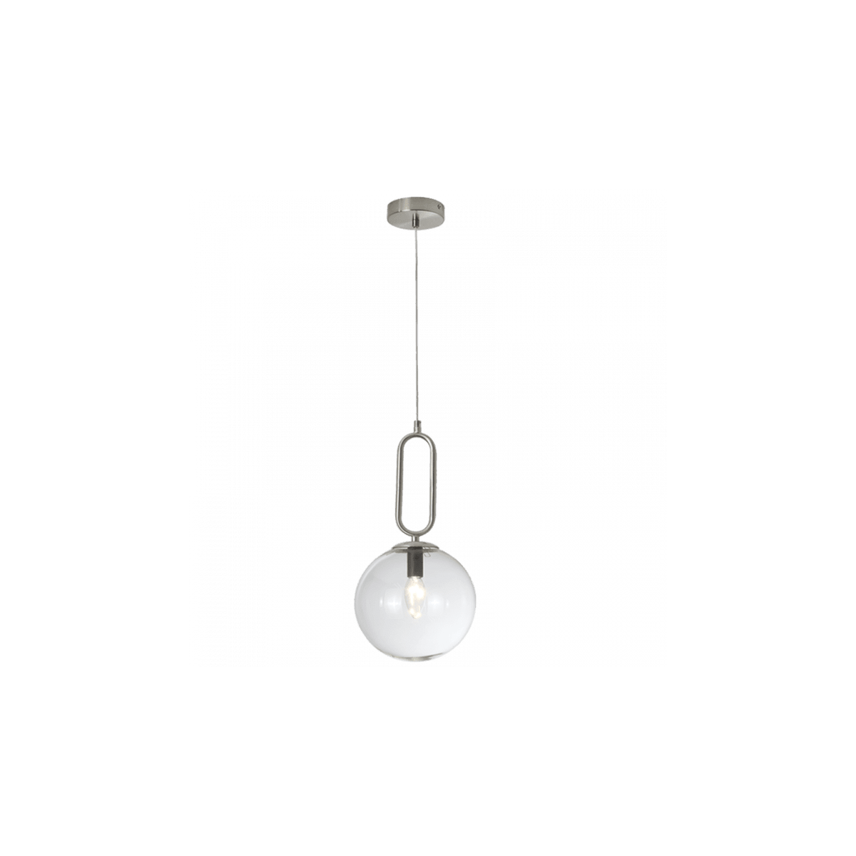 Satin Chrome Pendant with Clear Glass - PEN462 — transparent background, 1254 × 1254