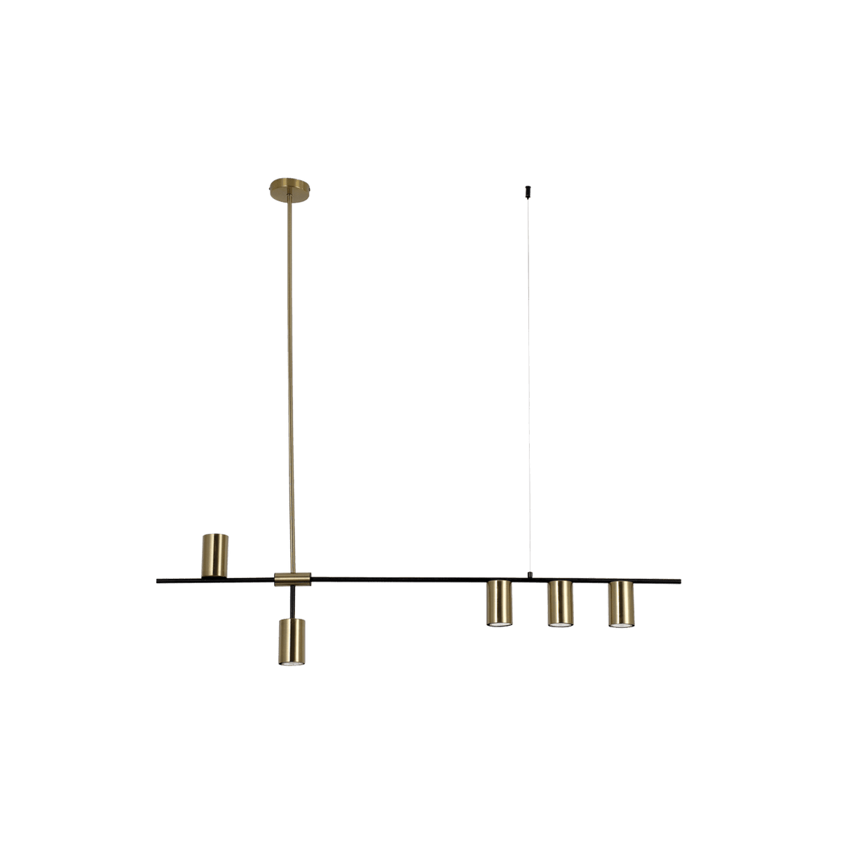 Black & Gold Metal Pendant - PEN460/5 — transparent background, 1254 × 1254