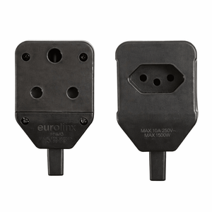 Two black Eurolinx power adapters on a white background