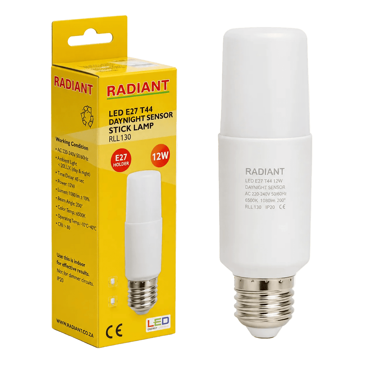 12W White LED Bulb – E27, 4000K Cool White
