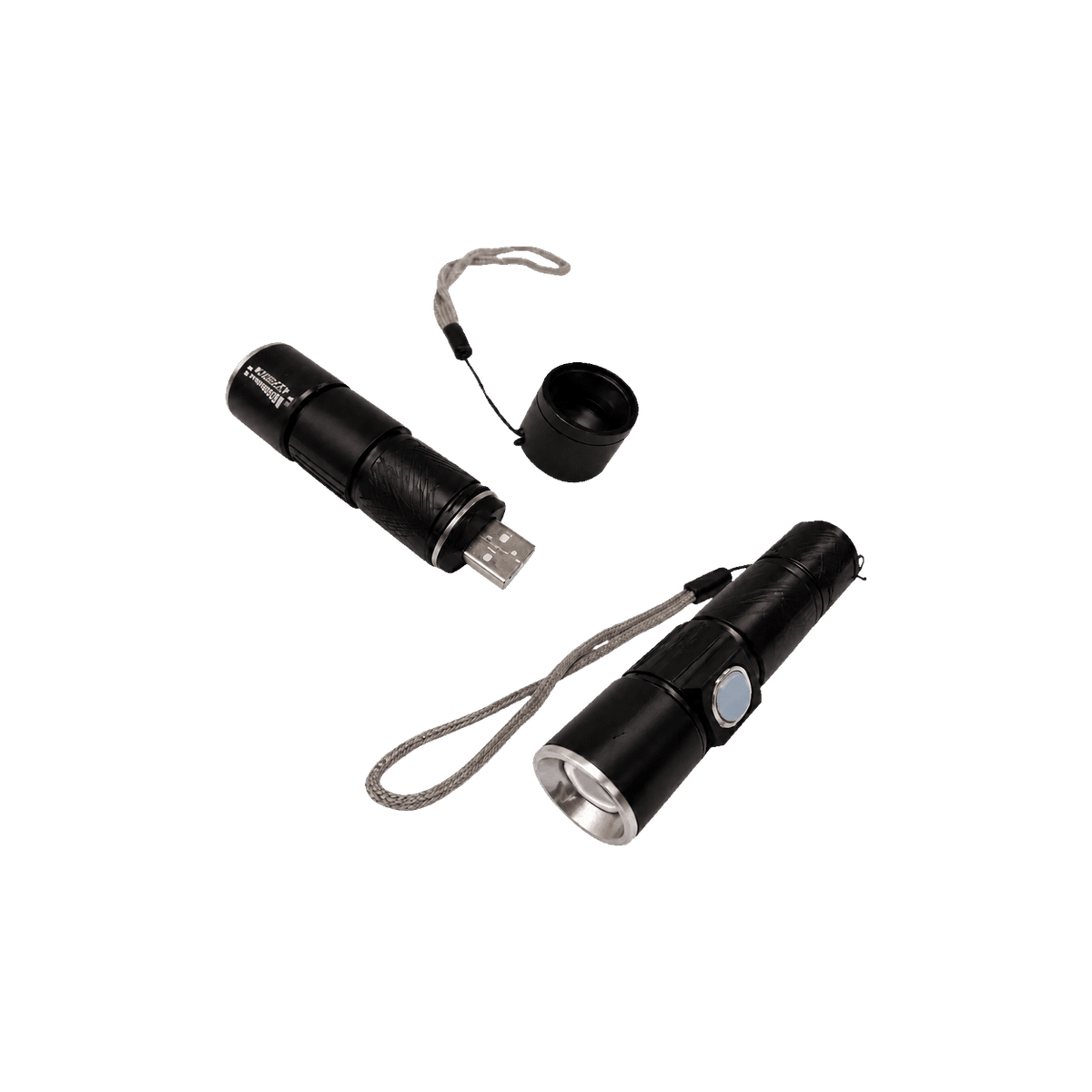 LED Mini Rechargeable Torch — transparent background, 1254 × 1254