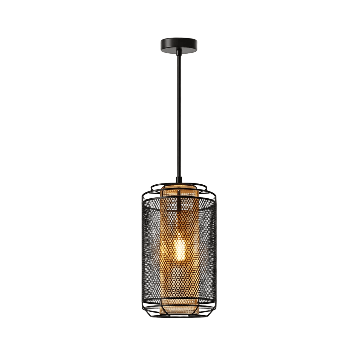 Boston Metal Pendant - Black & Gold — white background, 1254 × 1254