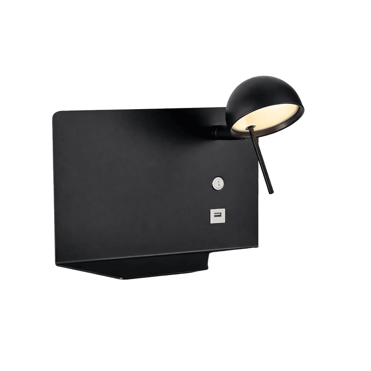 USB Wall Light 180mm Black — transparent background, 1254 × 1254