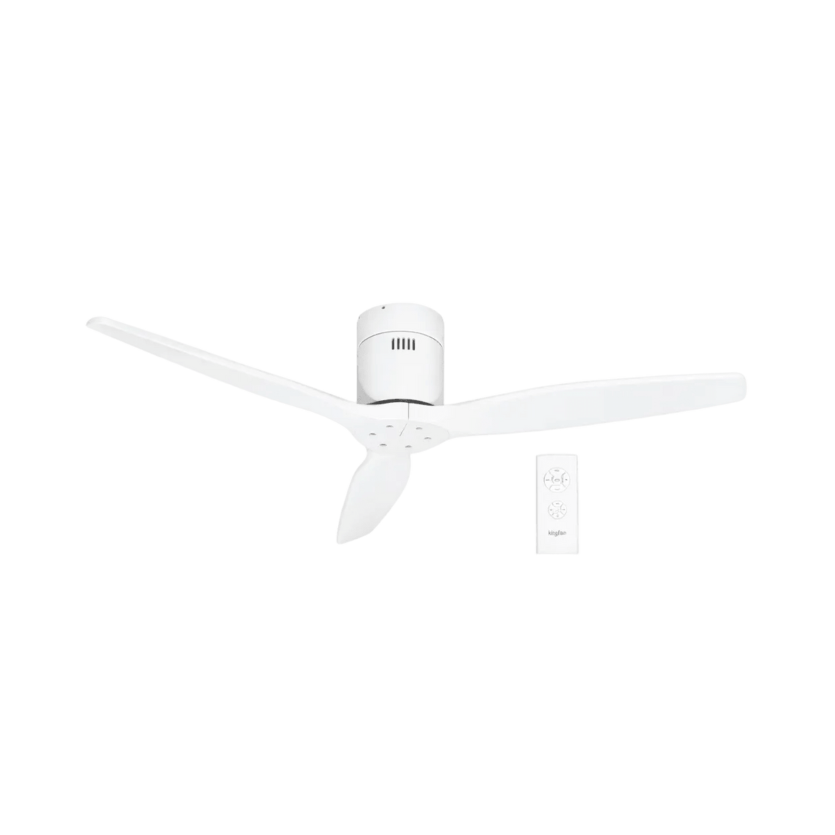 Ceiling Fan - 3 Blade White / Solid Wood Blades — transparent background, 1254 × 1254