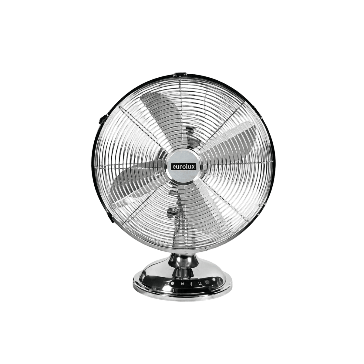 Desk Fan - 4 Blade Satin Chrome — transparent background, 1254 × 1254
