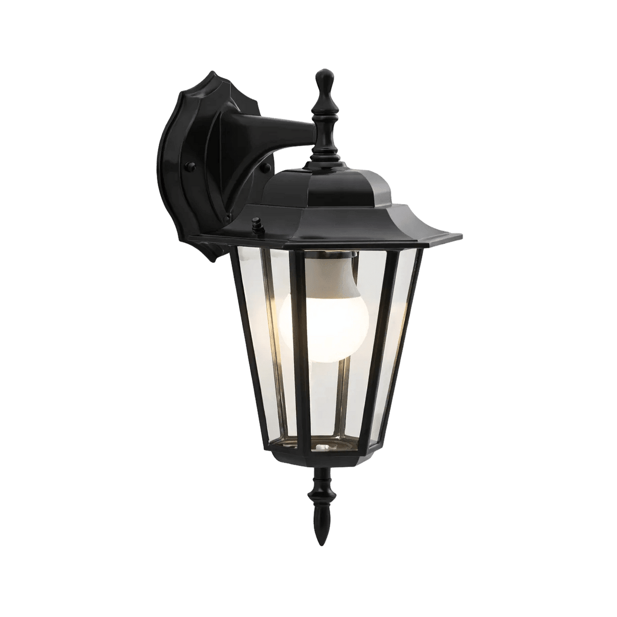 Lantern 6 Panel Down Facing Black — transparent background, 1254 × 1254
