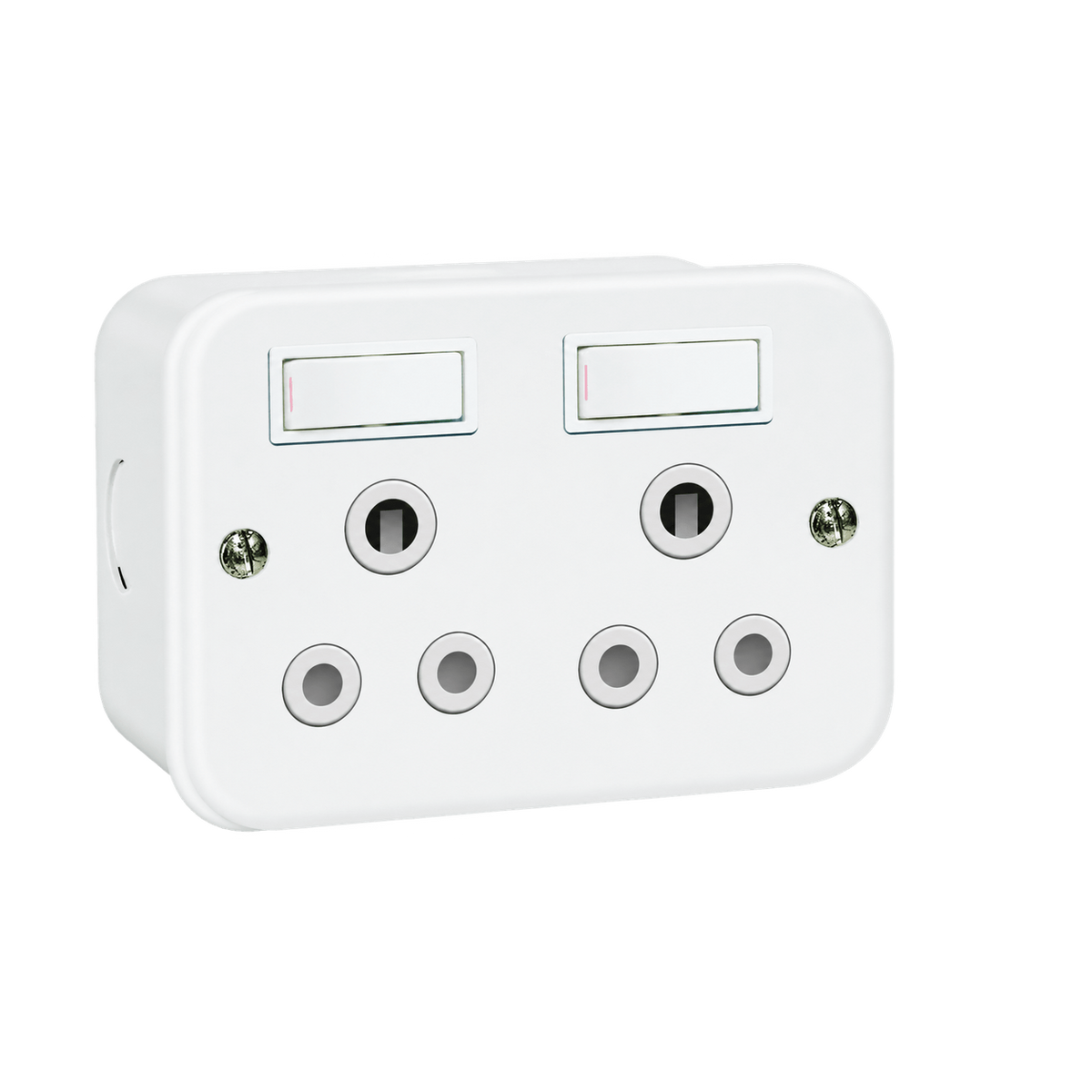 Industrial Metal Clad Switched Socket Double — transparent background, 1254 × 1254
