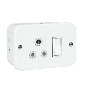 Industrial Metal Clad Switched Socket Single — white background, 1254 × 1254
