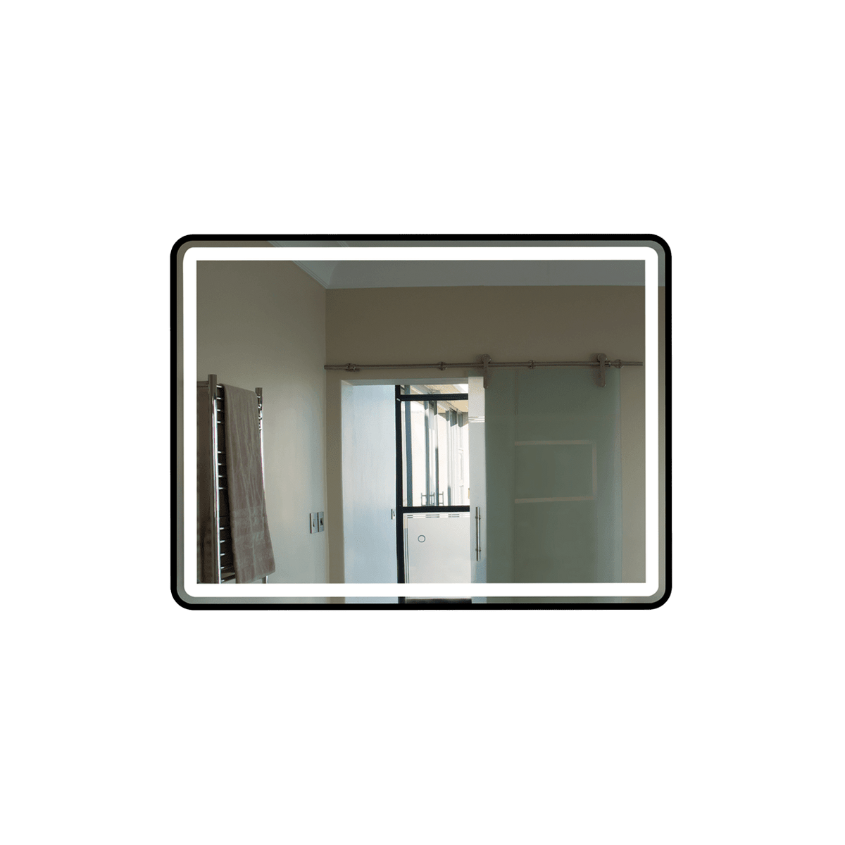Oscar Rectangular LED Mirror - Dimmable — transparent background, 1254 × 1254