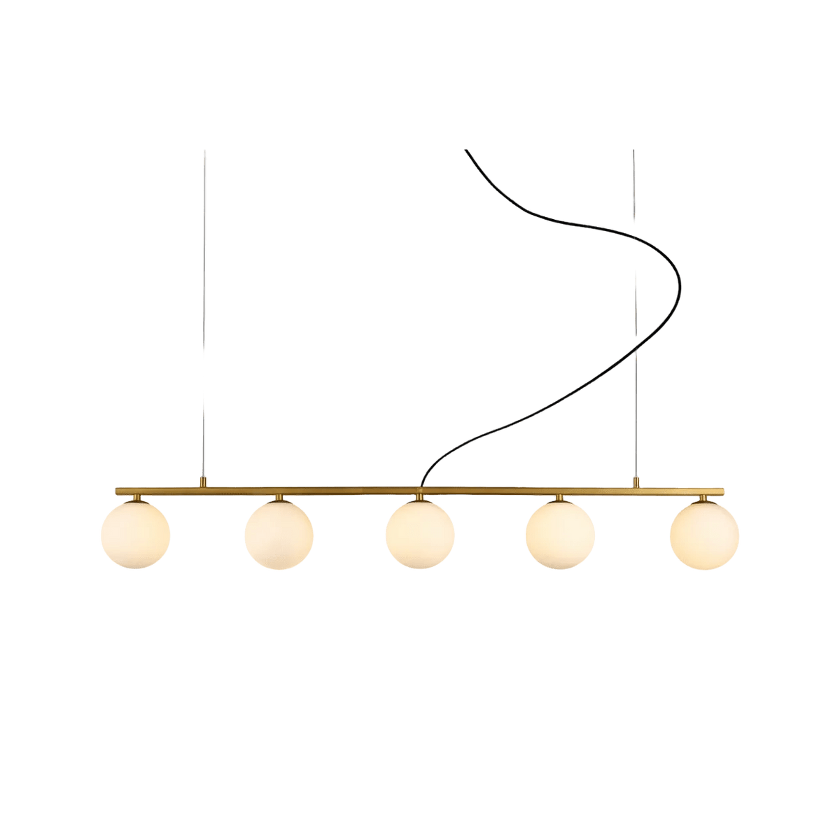Linear 5 Light Pendant Gold — transparent background, 1254 × 1254