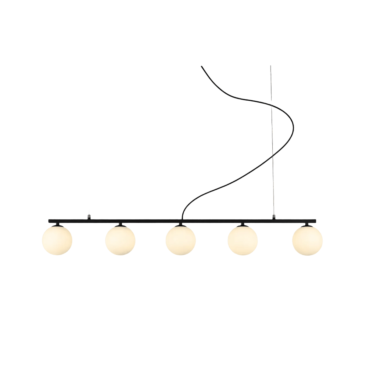 Linear 5 Light Pendant Black — transparent background, 1254 × 1254