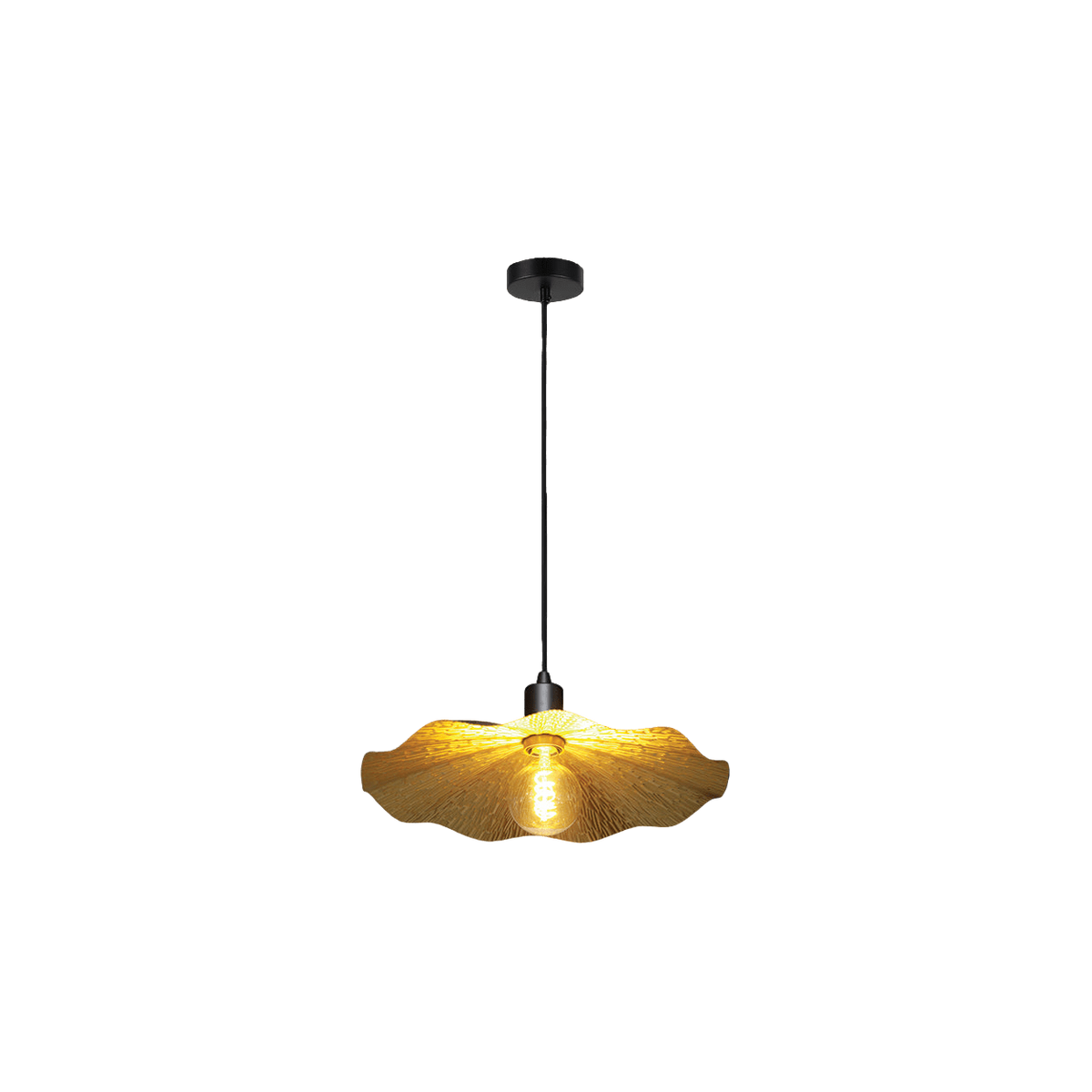 230V 40W E27 39cm Golden Flower Pendant - Gold & Black — transparent background, 1254 × 1254