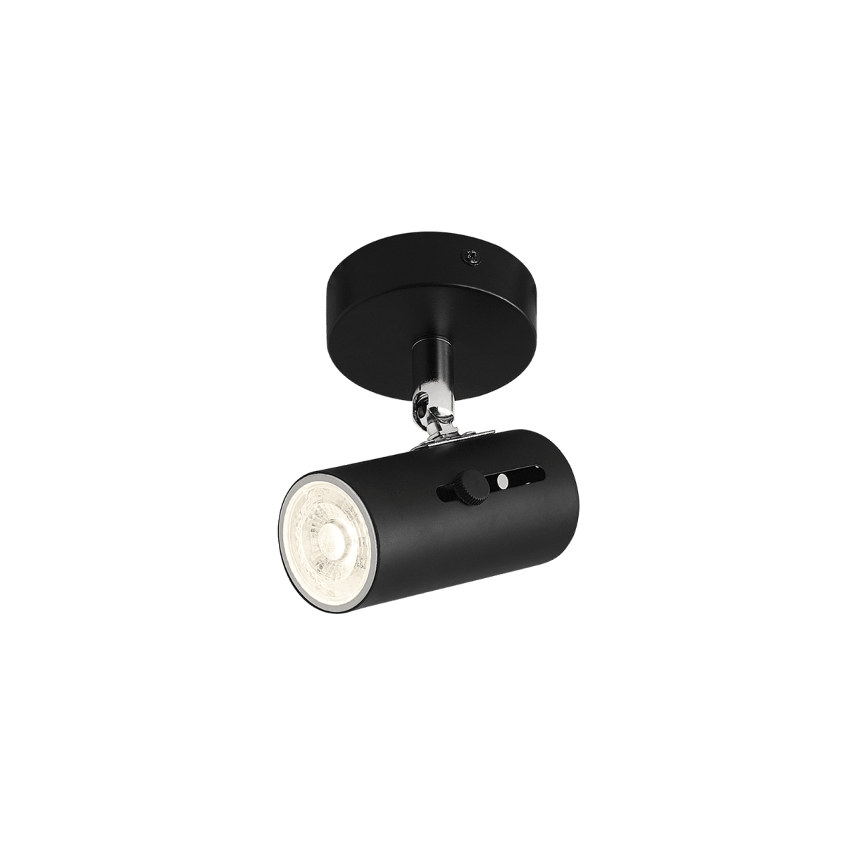 1 Light Matt Black Ceiling Spotlight — transparent background, 1254 × 1254