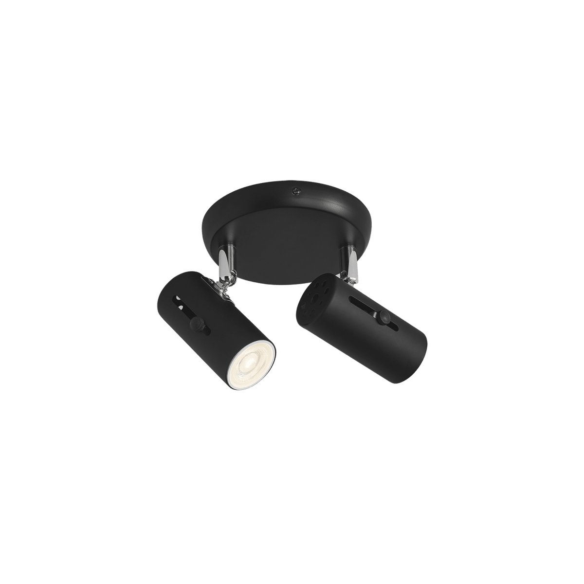2 Light Matt Black Ceiling Spotlight — transparent background, 1254 × 1254