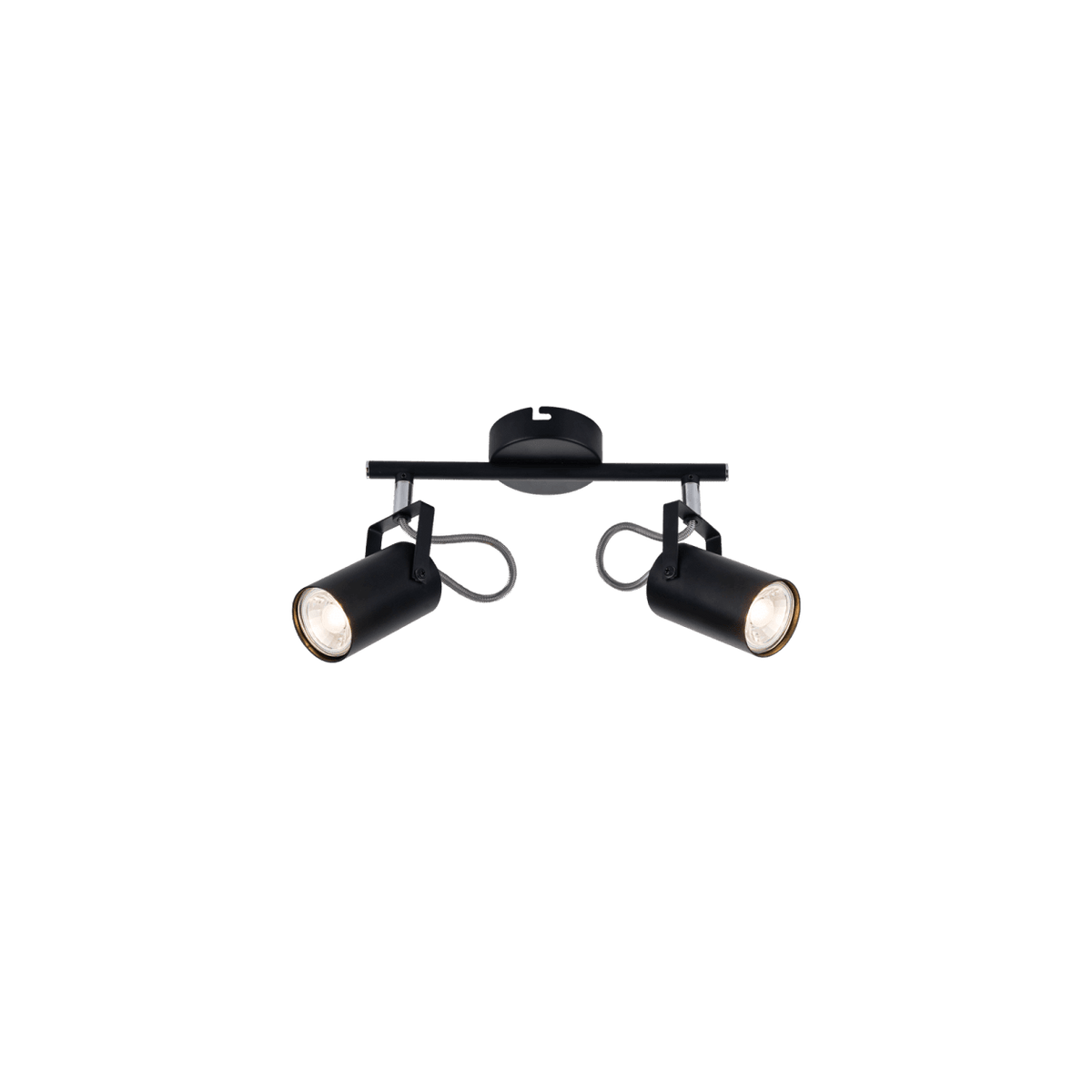 2 Light Black Metal & Polished Chrome Spotlight — transparent background, 1254 × 1254